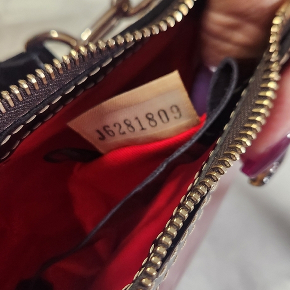 Dooney & Bourke Patent Leather Red Mini Top Zip Bag - Picture 8 of 16